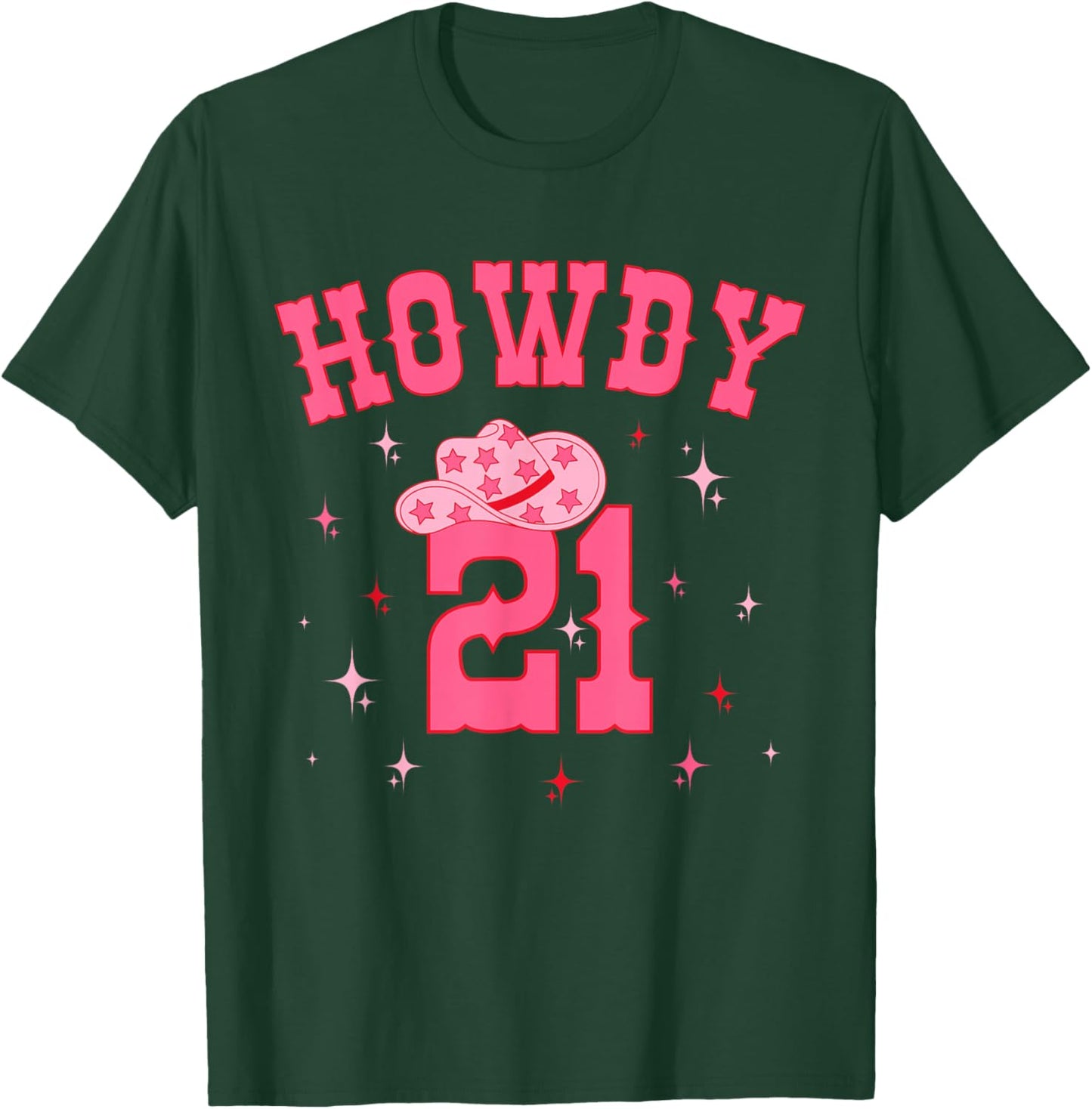 Groovy Howdy 21 Funny Retro Cowgirl Awesome 21st Birthday T-Shirt - T-Shirt | Forest