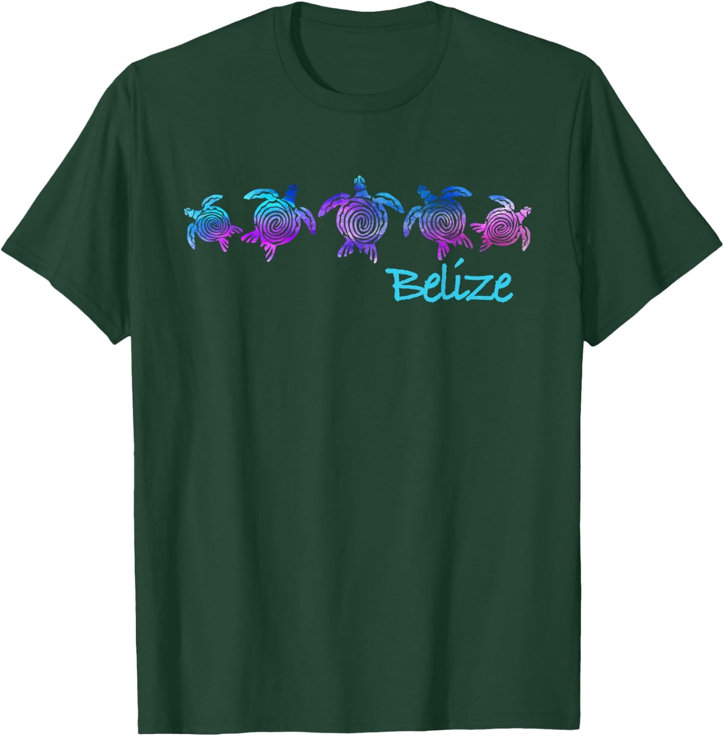 Belize Beach Design/Tribal Turtle Gift T-Shirt - T-Shirt | Forest