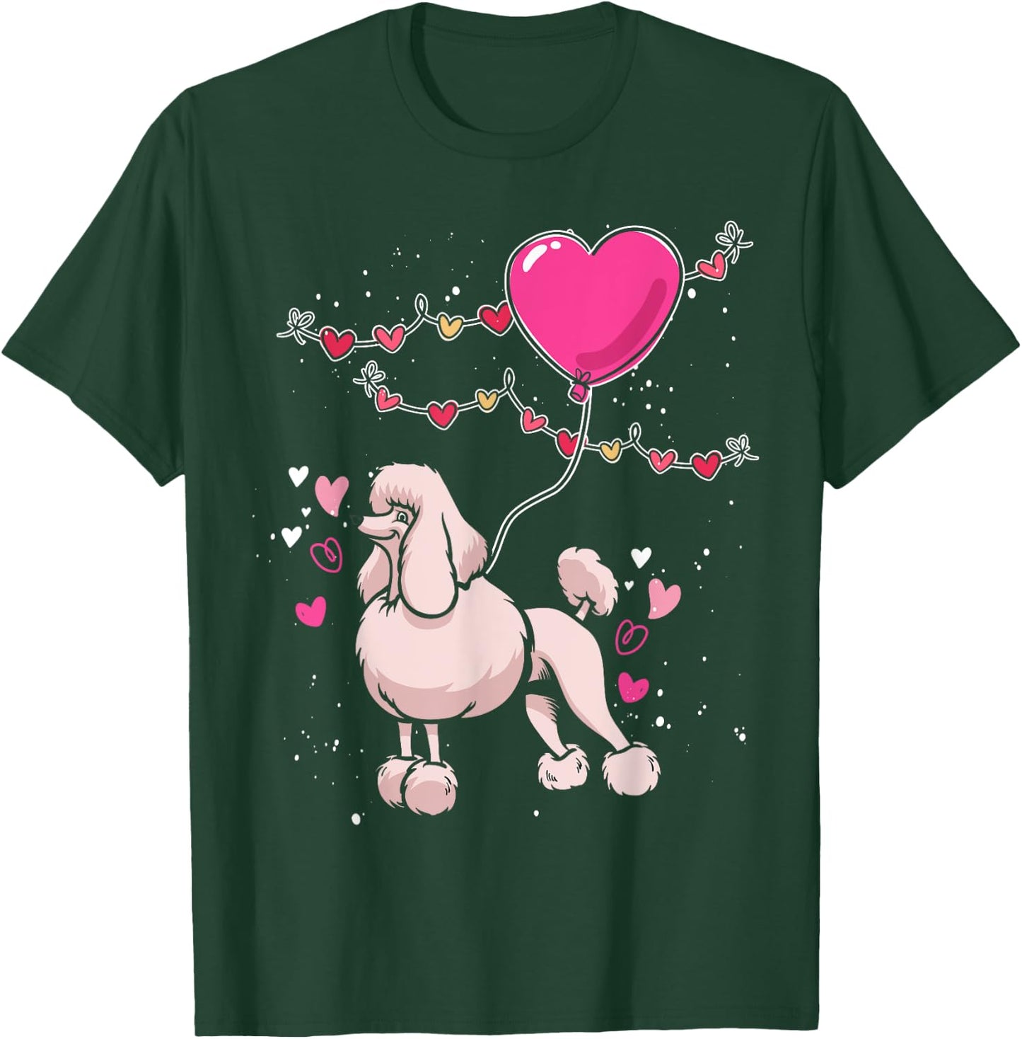 Heart Balloons Poodle T-Shirt - T-Shirt | Forest