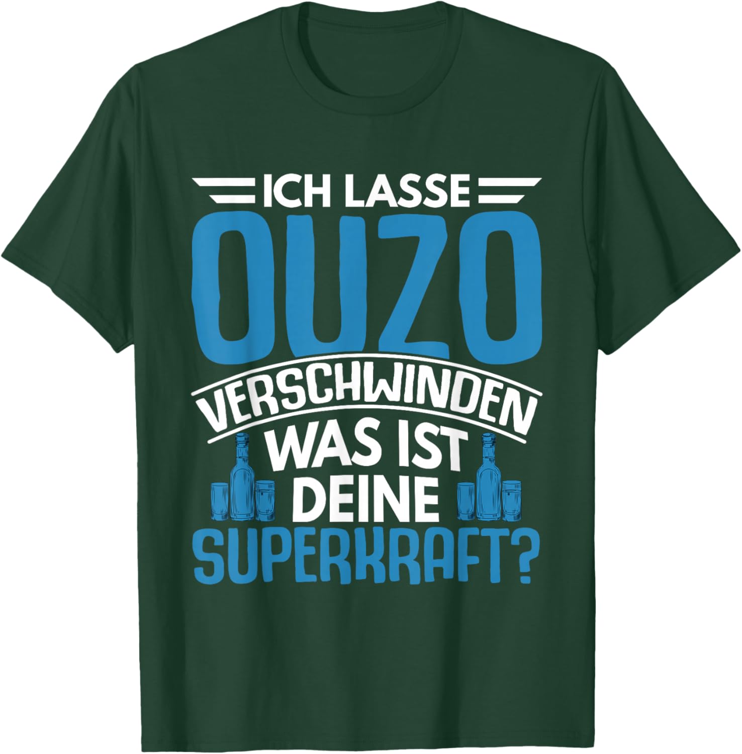 Lustige Grafiken und Mehr Ouzo Schnaps Spruch Geschenk Greiche Griechenland Geschenkid , -Erwachsene, Schwarz, S T-Shirt - T-Shirt | Forest