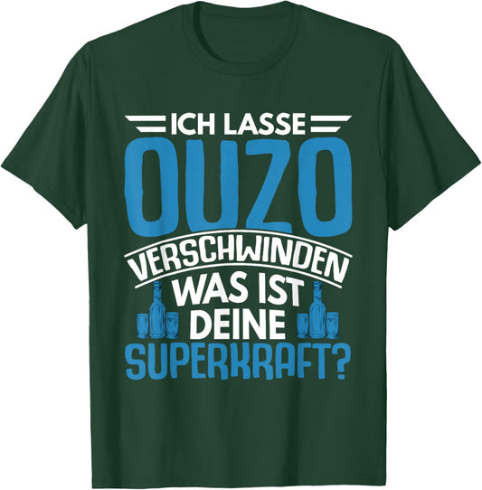 Lustige Grafiken und Mehr Ouzo Schnaps Spruch Geschenk Greiche Griechenland Geschenkid , -Erwachsene, Schwarz, S T-Shirt - T-Shirt | Forest