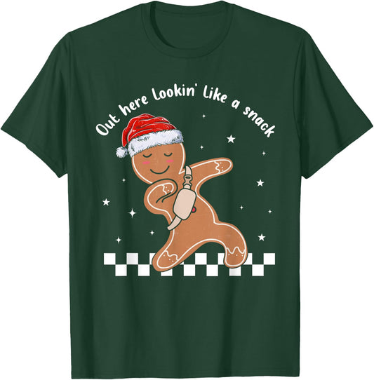 Out Here Looking Like A Snack Gingerbread BouJee Christmas T-Shirt - T-Shirt | Forest