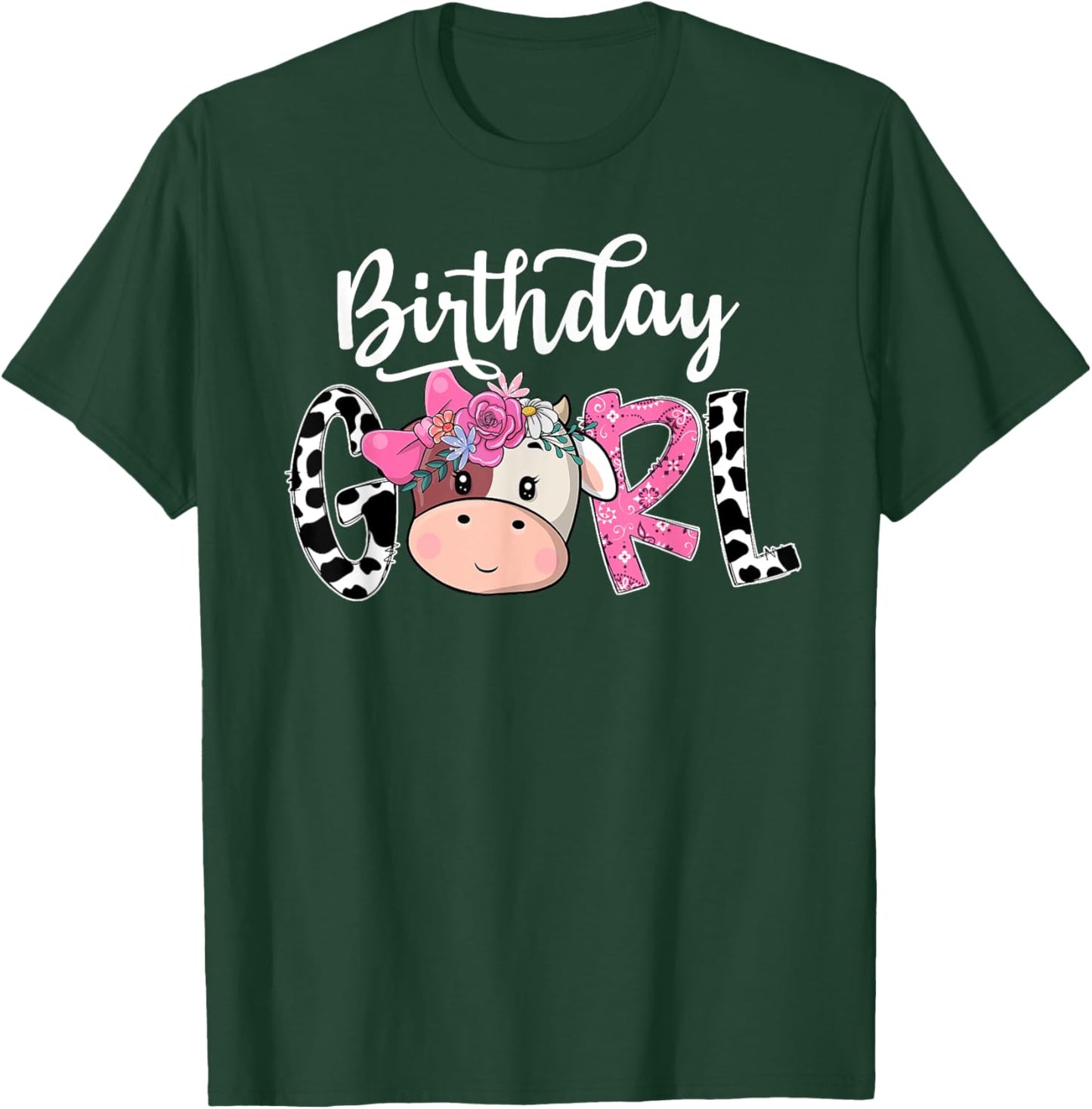 Birthday Girl Shirt Cow Farm Family Party T-Shirt - T-Shirt | Forest