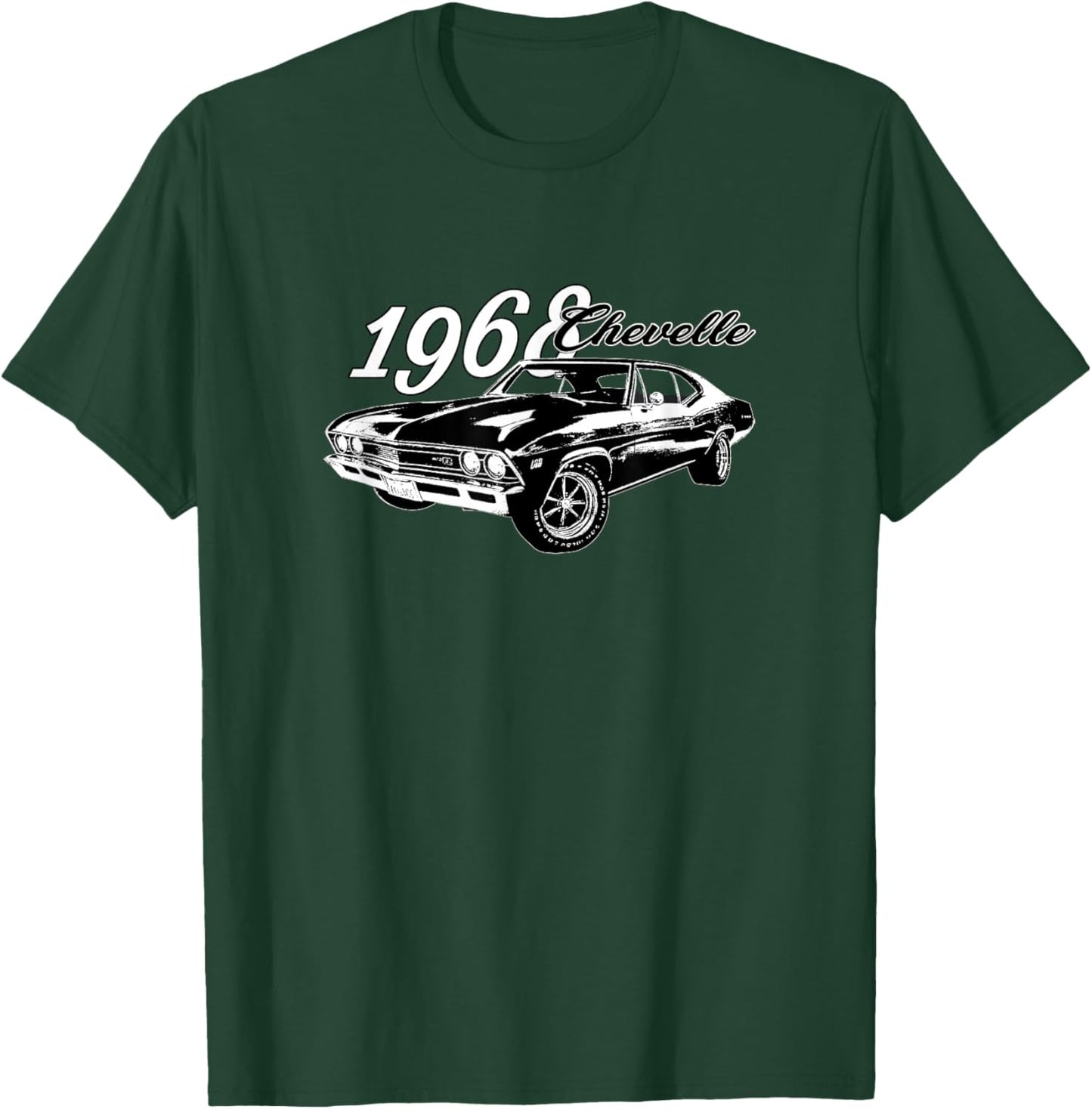 Vintage 1968 Chevelle, Classic American Muscle Car, V8 T-Shirt - T-Shirt | Forest