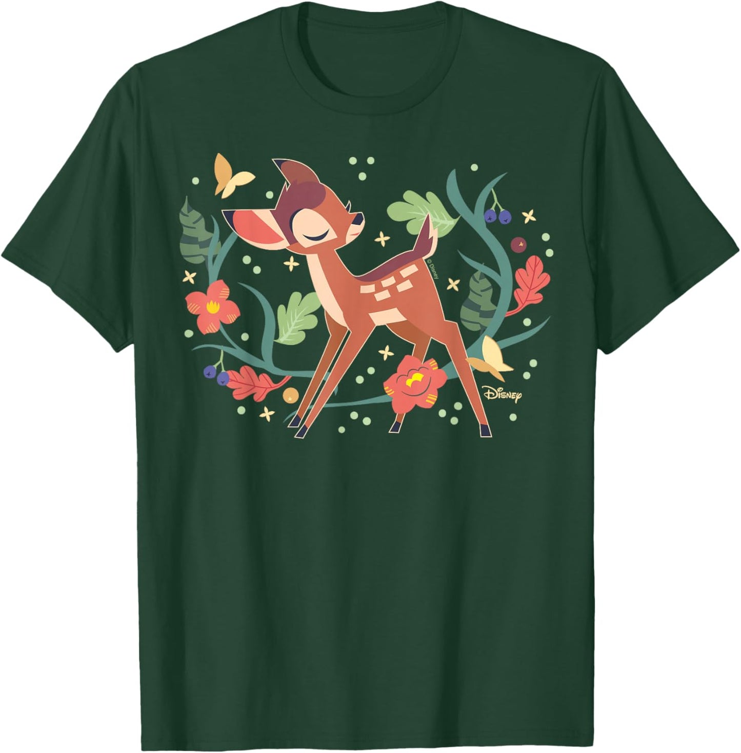 Disney Bambi - Plants Leaves And Flowers T-Shirt - T-Shirt | Forest