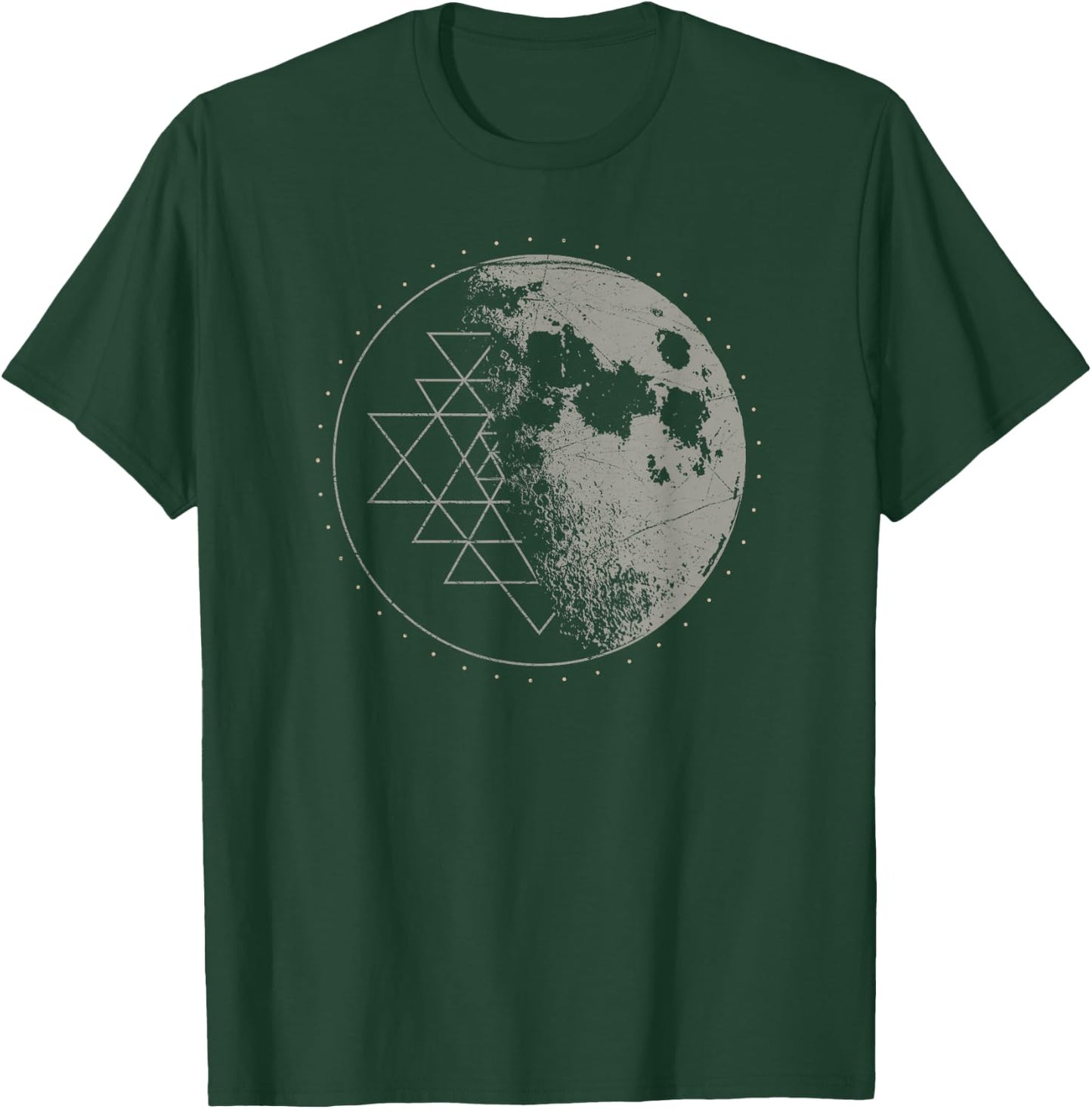 Sacred Geometry Sri Yantra Moon - Psychedelic Vintage Shirt T-Shirt - T-Shirt | Forest