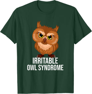 Irritable Owl Syndrome, Funny Owl Pun T-Shirt - T-Shirt | Forest