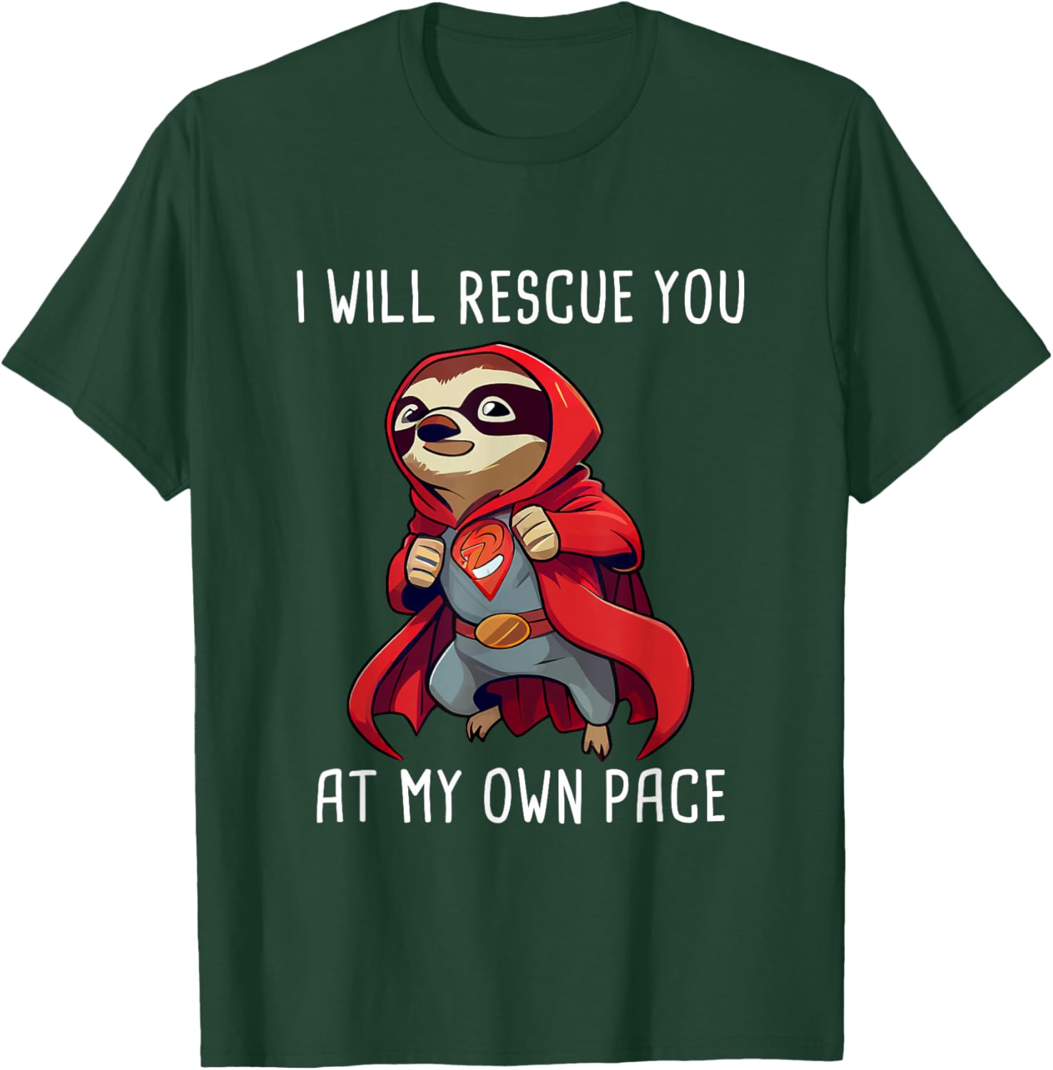 Funny Sloth Superhero Sloth Super Hero Cape Sloth Lover T-Shirt - T-Shirt | Forest