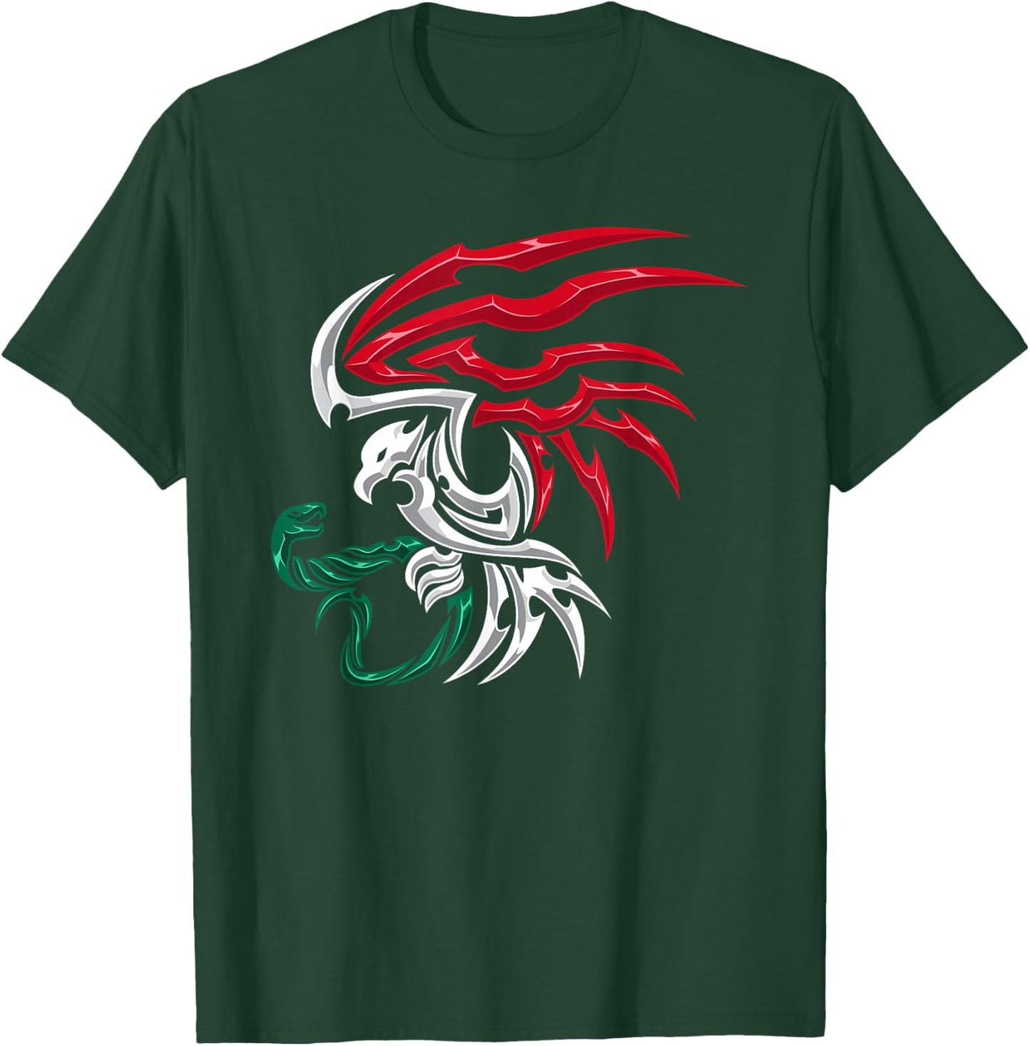 Mexico Flag - Mexican Coat of Arms Tribal Style T-Shirt - T-Shirt | Forest