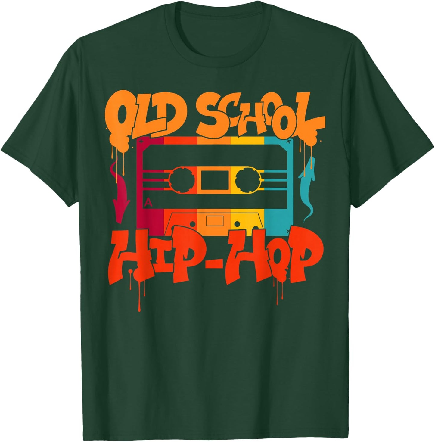Retro Old School Hip Hop 80s 90s Graffiti Cassette T-Shirt - T-Shirt | Forest