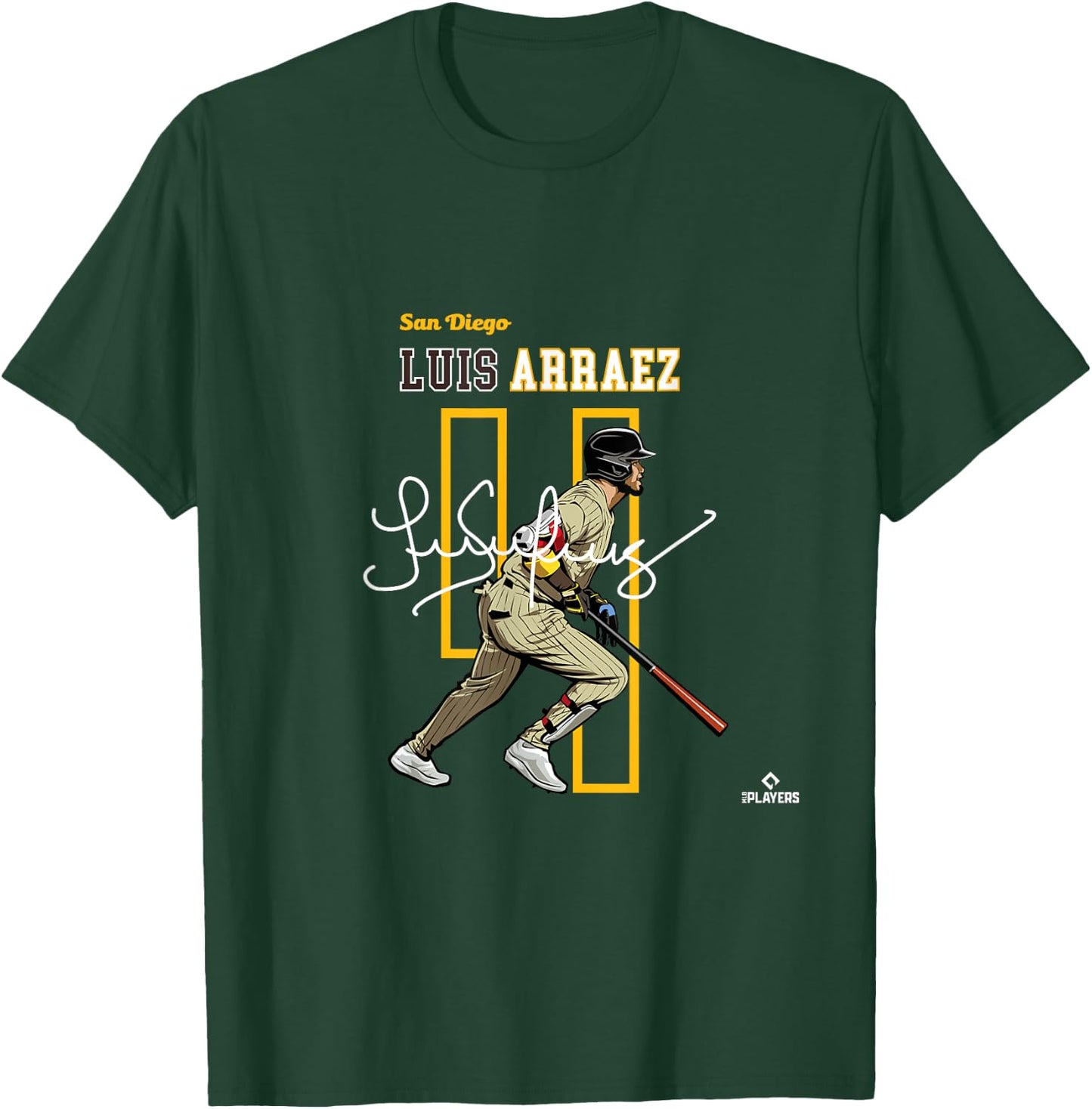 Luis Arraez | San Diego Baseball Players | MLBLAR3005 T-Shirt - T-Shirt | Forest