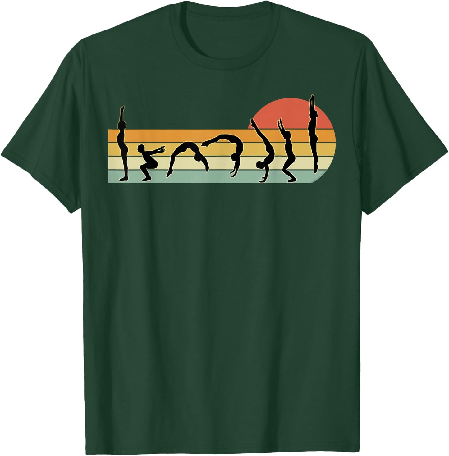 Cool Gymnasts Retro Sunset Girls Gymnastics T-Shirt - T-Shirt | Forest
