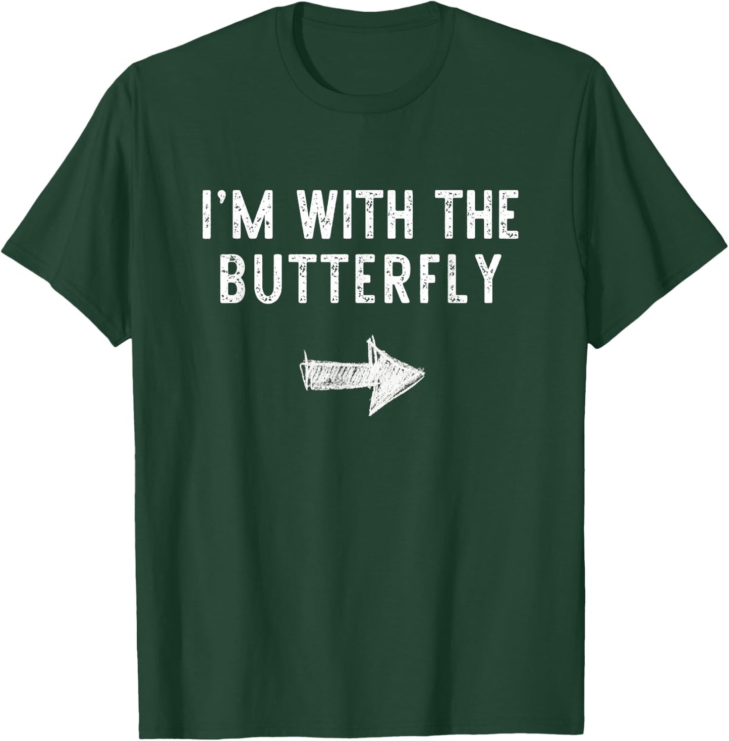 I’m With The Butterfly Halloween Couple Costume Butter-Fly T-Shirt - T-Shirt | Forest