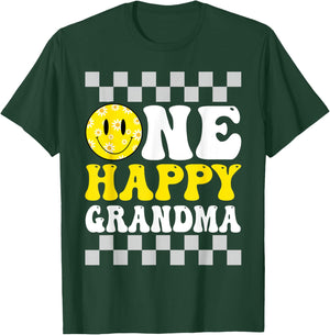 One Happy Dude Grandma 1st Birthday Family Matching T-Shirt - T-Shirt | Forest