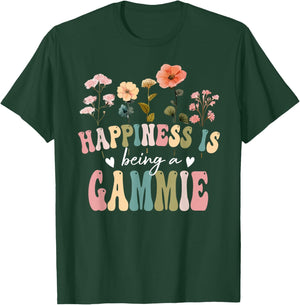 Happiness is Being a Gammie Floral Gammie Mother's Day T-Shirt - T-Shirt | Forest