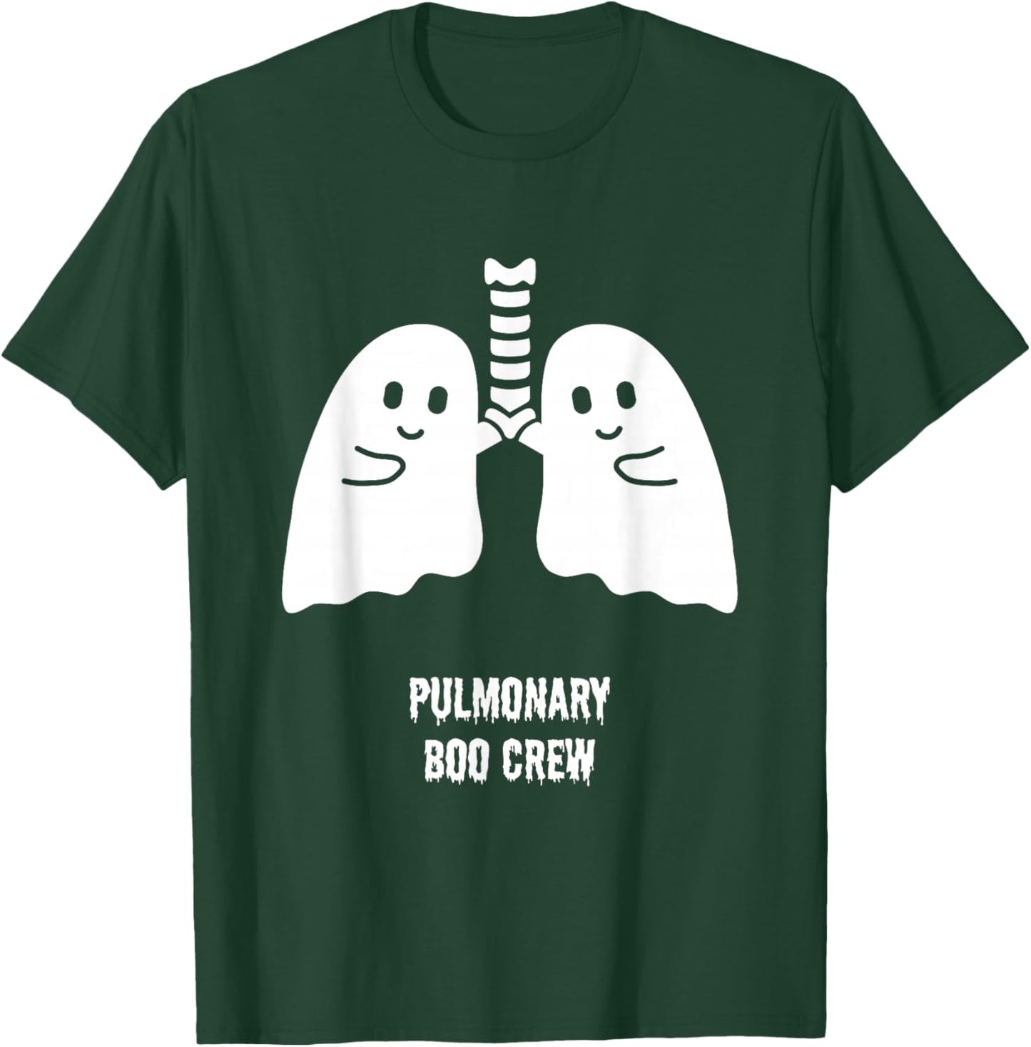 pulmonary boo crew cute doctor nurse Halloween ghost nursing T-Shirt - T-Shirt | Forest