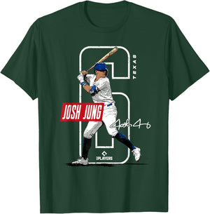 Josh Jung | Texas Baseball Players | MLBJOJ3002 T-Shirt - T-Shirt | Forest