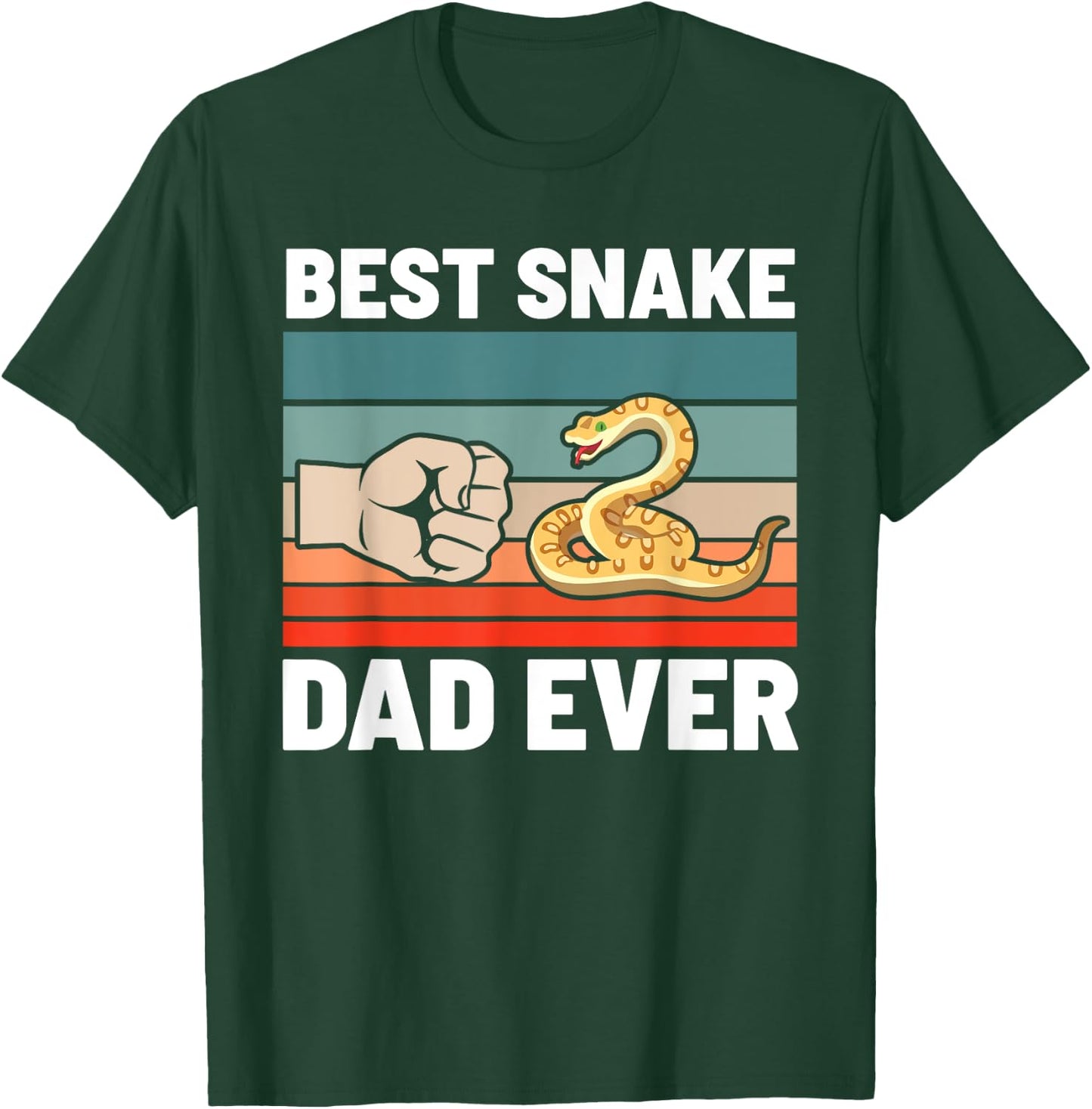 Best Snake Dad Ever Ball Python Owner Father's Day Retro T-Shirt - T-Shirt | Forest
