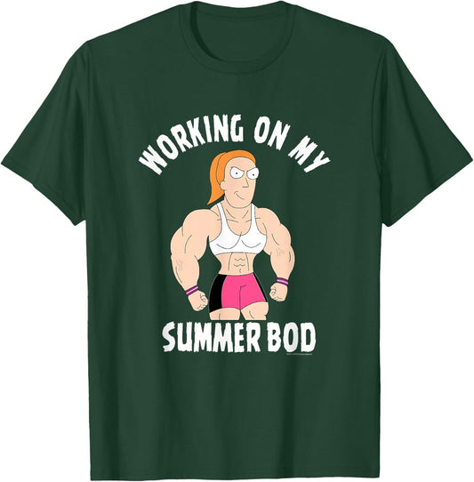 Rick and Morty Working on my Summer Body T-Shirt - T-Shirt | Forest