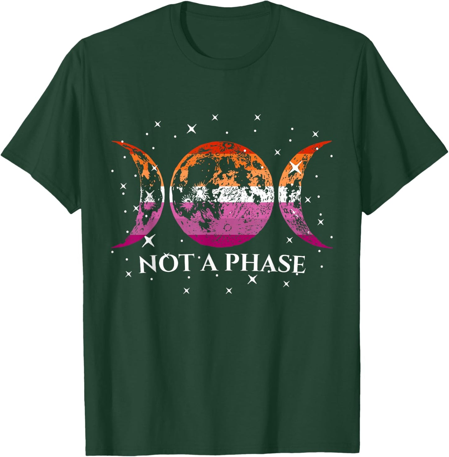 Funny Lesbian Pride Flag Not A Phase T-Shirt - T-Shirt | Forest