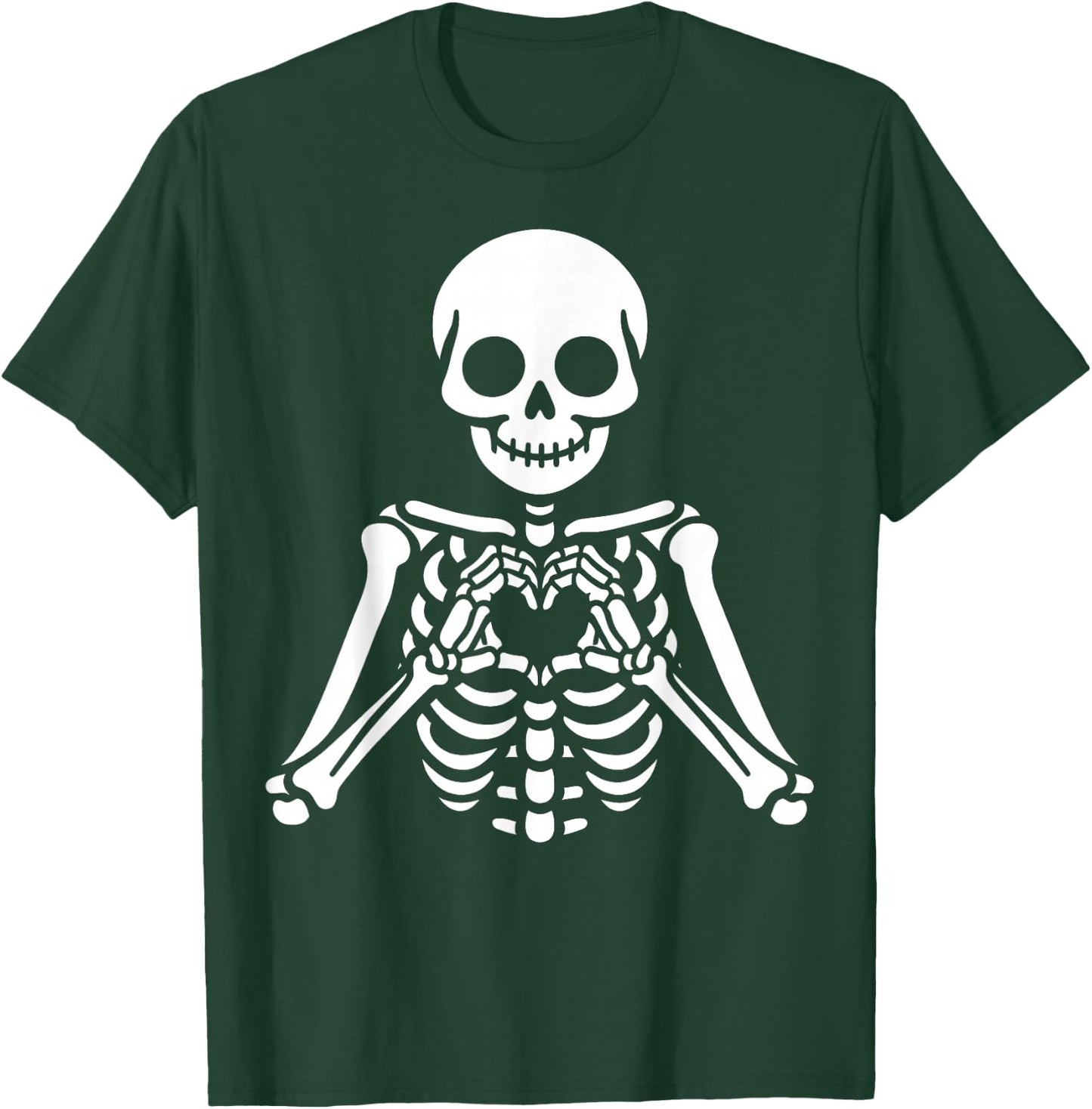 Skeleton Hands Heart Sign Retro Halloween Skeleton Hand Sign T-Shirt - T-Shirt | Forest