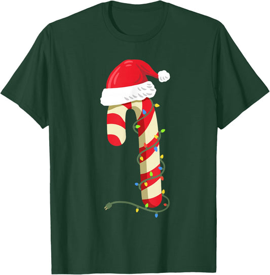 Christmas Candy Cane Funny Santa Xmas Girls Boys Kids T-Shirt - T-Shirt | Forest
