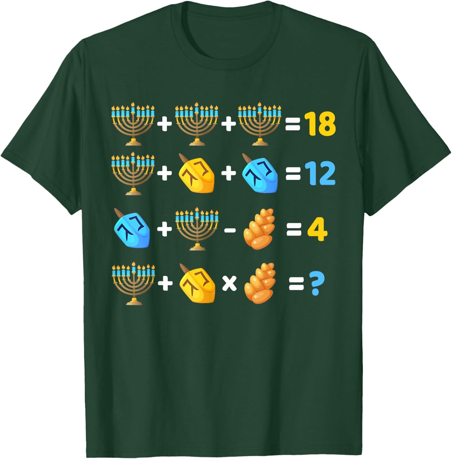 Hanukkah Order of Operations Quiz Math Teacher T-Shirt - T-Shirt | Forest