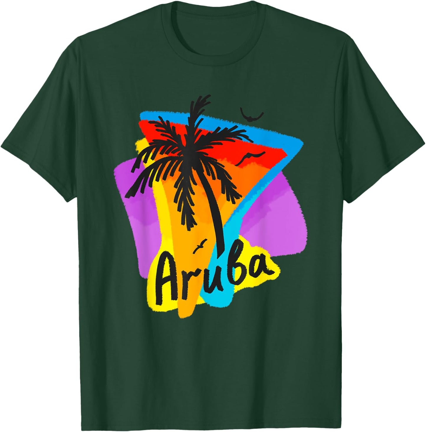 Aruba Palm Bird T-Shirt - T-Shirt | Forest
