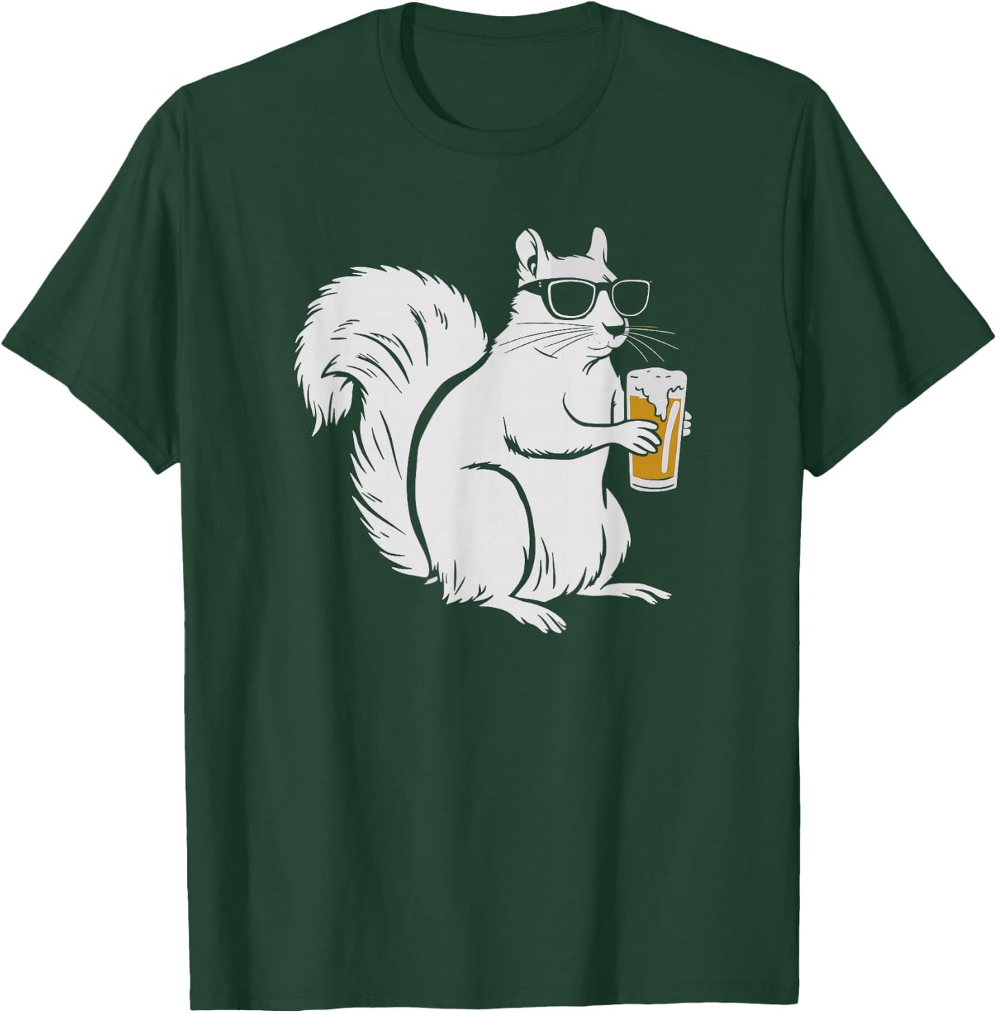 Cool Sunglasses Squirrel Beer Drinking Squirrel T-Shirt - T-Shirt | Forest