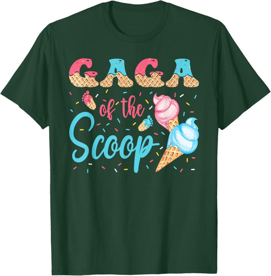 Gaga Of The Scoop Ice Cream Gender Reveal Baby Shower T-Shirt - T-Shirt | Forest