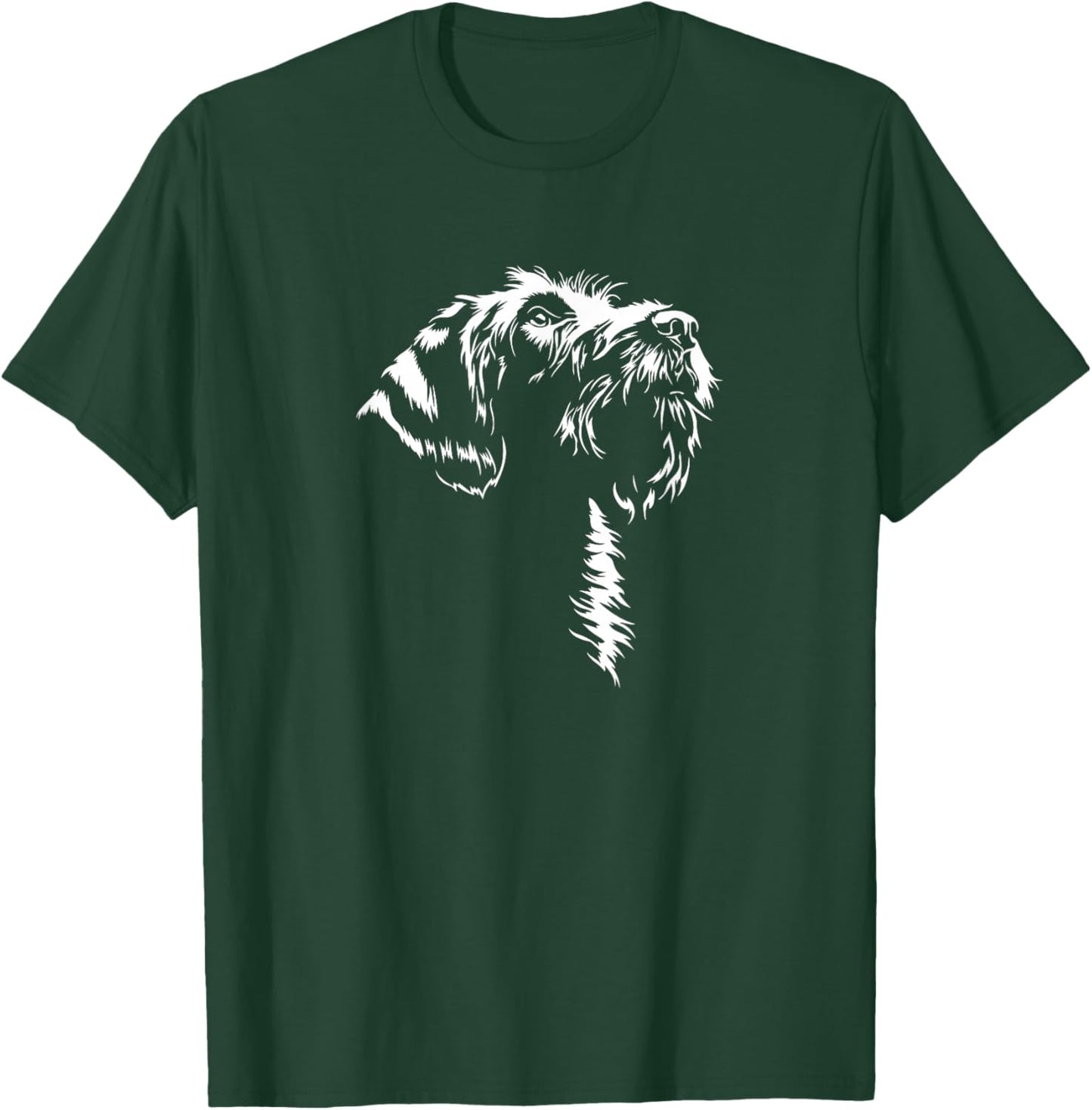 Korthals Griffon Portrait Silhouette Hunting Dog Griffon Dog T-Shirt - T-Shirt | Forest