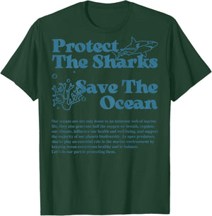 Protect The Sharks Save The Ocean Dolphin Sharks Ocean Life T-Shirt - T-Shirt | Forest