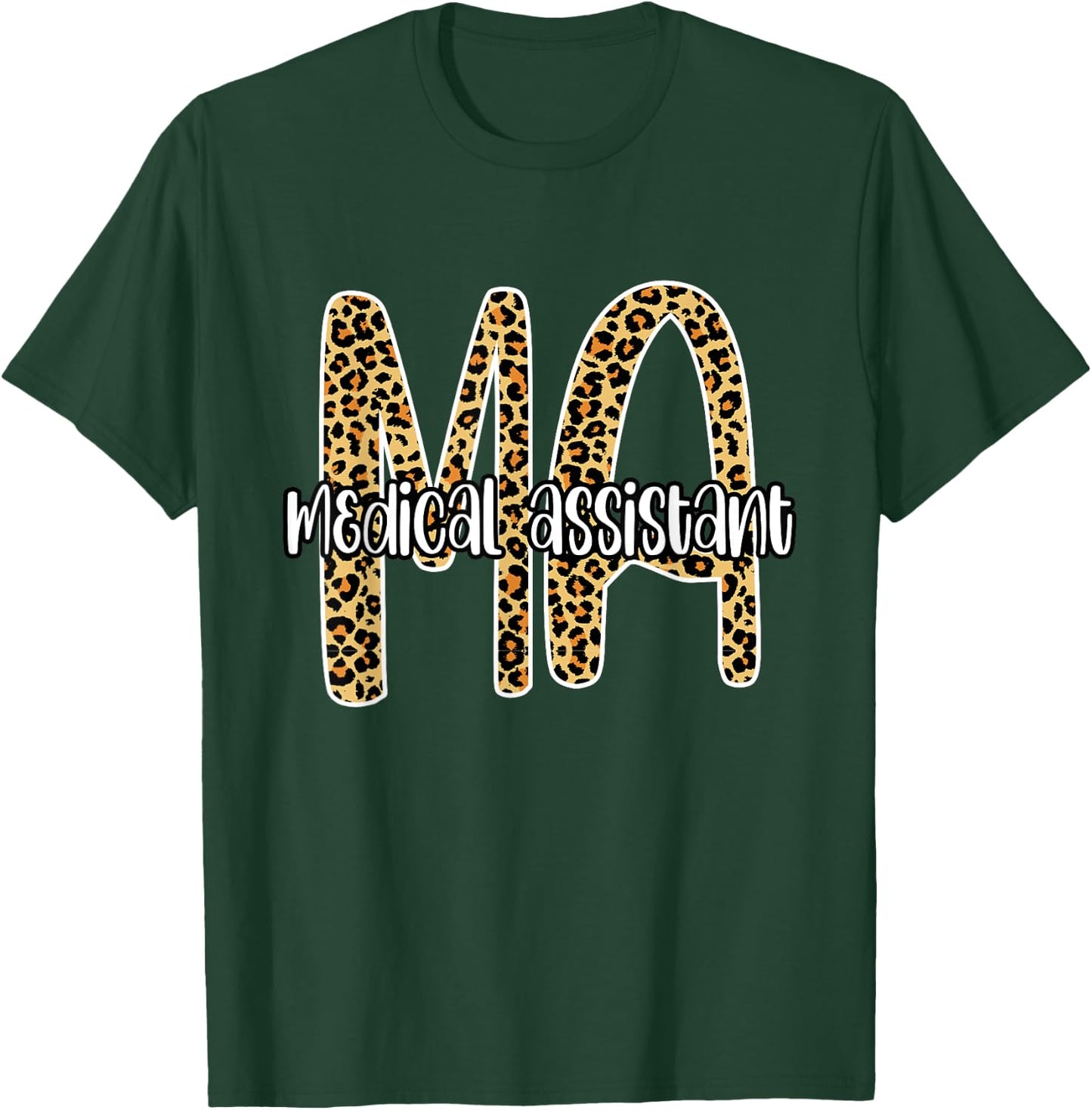 MA medical assistant , Leopard plaid Clinical nurse Gift T-Shirt - T-Shirt | Forest