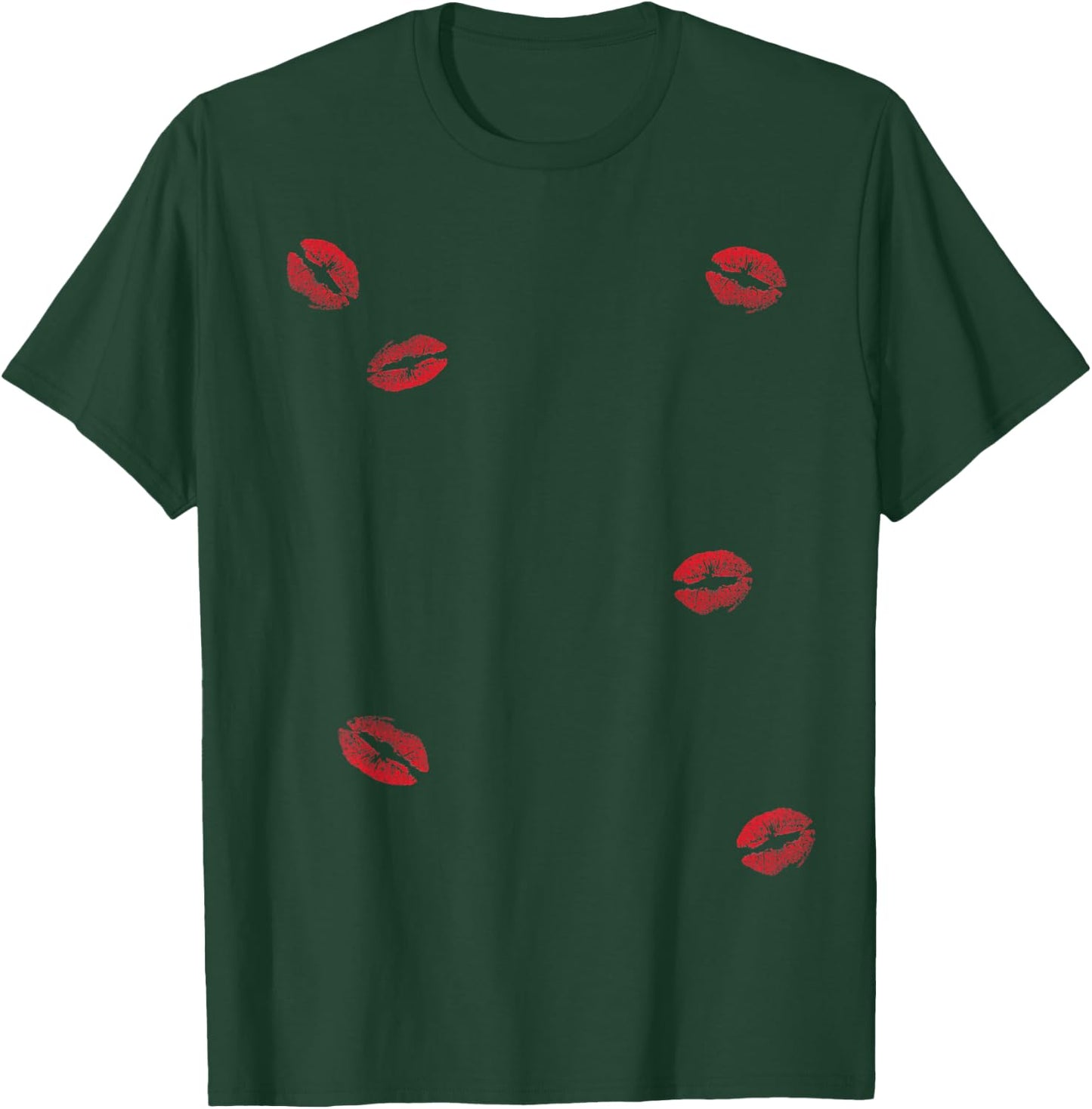 Kissed with Love: Playful and Flirty Lipstick Kisses T-Shirt - T-Shirt | Forest