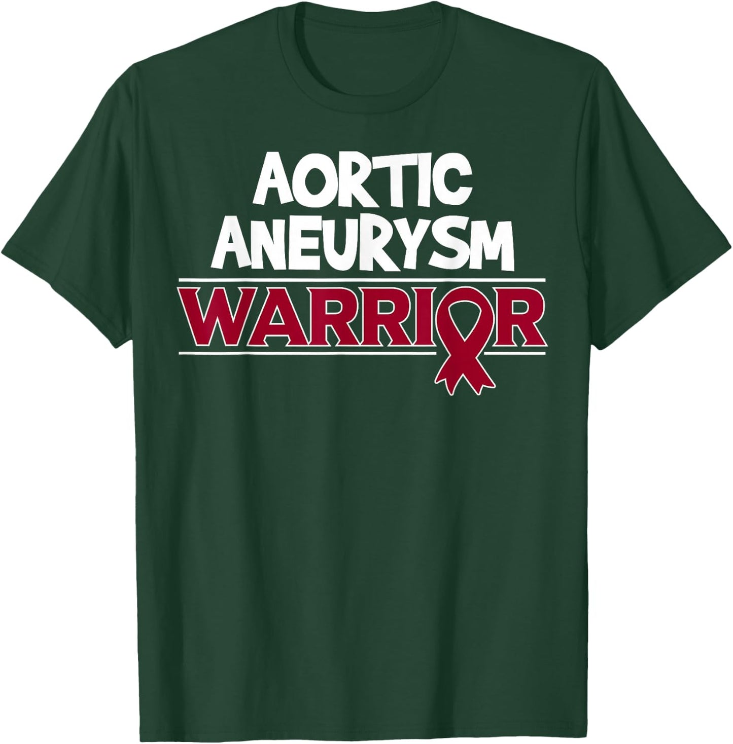 Aortic Aneurysm Survivor Burgundy Ribbon T-Shirt - T-Shirt | Forest