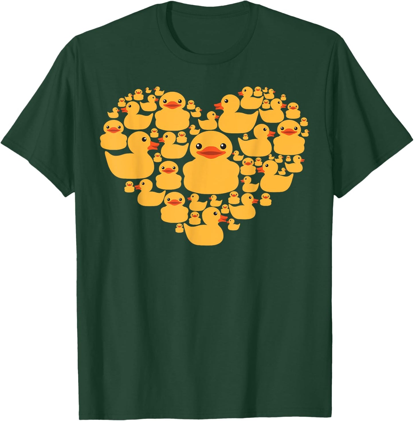 Funny Rubber Duck Gift Women Cool Rubber Ducks Heart T-Shirt - T-Shirt | Forest
