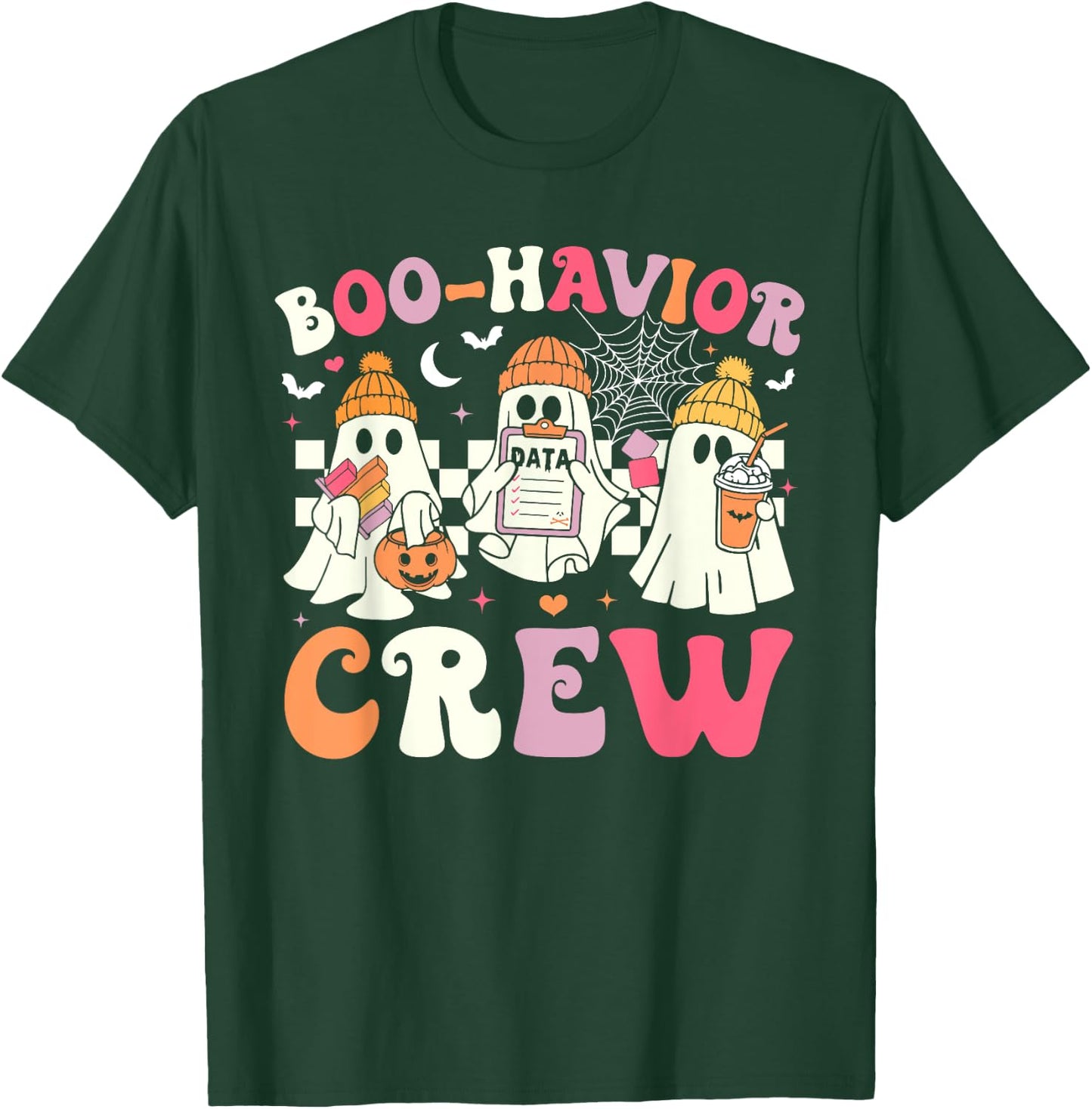 Retro Boo-Havior Crew Behavior Analyst Halloween ABA RBT T-Shirt - T-Shirt | Forest