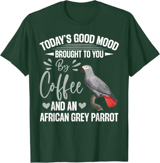 Parrot African Grey Clothing Black African Grey Parrot Themed Men's T-Shirt - T-Shirt | Forest