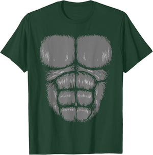 Halloween Funny Gorilla Monkey Belly Chest Costume T-Shirt - T-Shirt | Forest