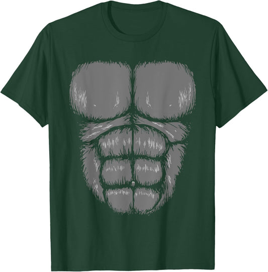 Halloween Funny Gorilla Monkey Belly Chest Costume T-Shirt - T-Shirt | Forest