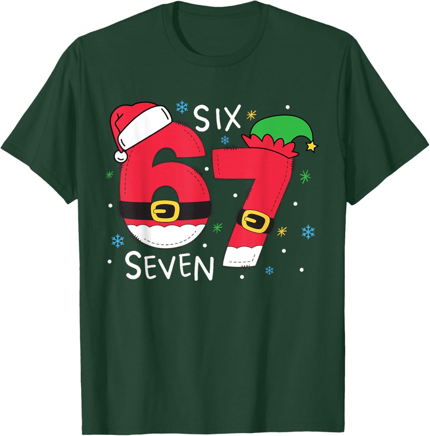 67 Meme Six Seven Christmas Kids Women Men Boys Girls T-Shirt - T-Shirt | Forest