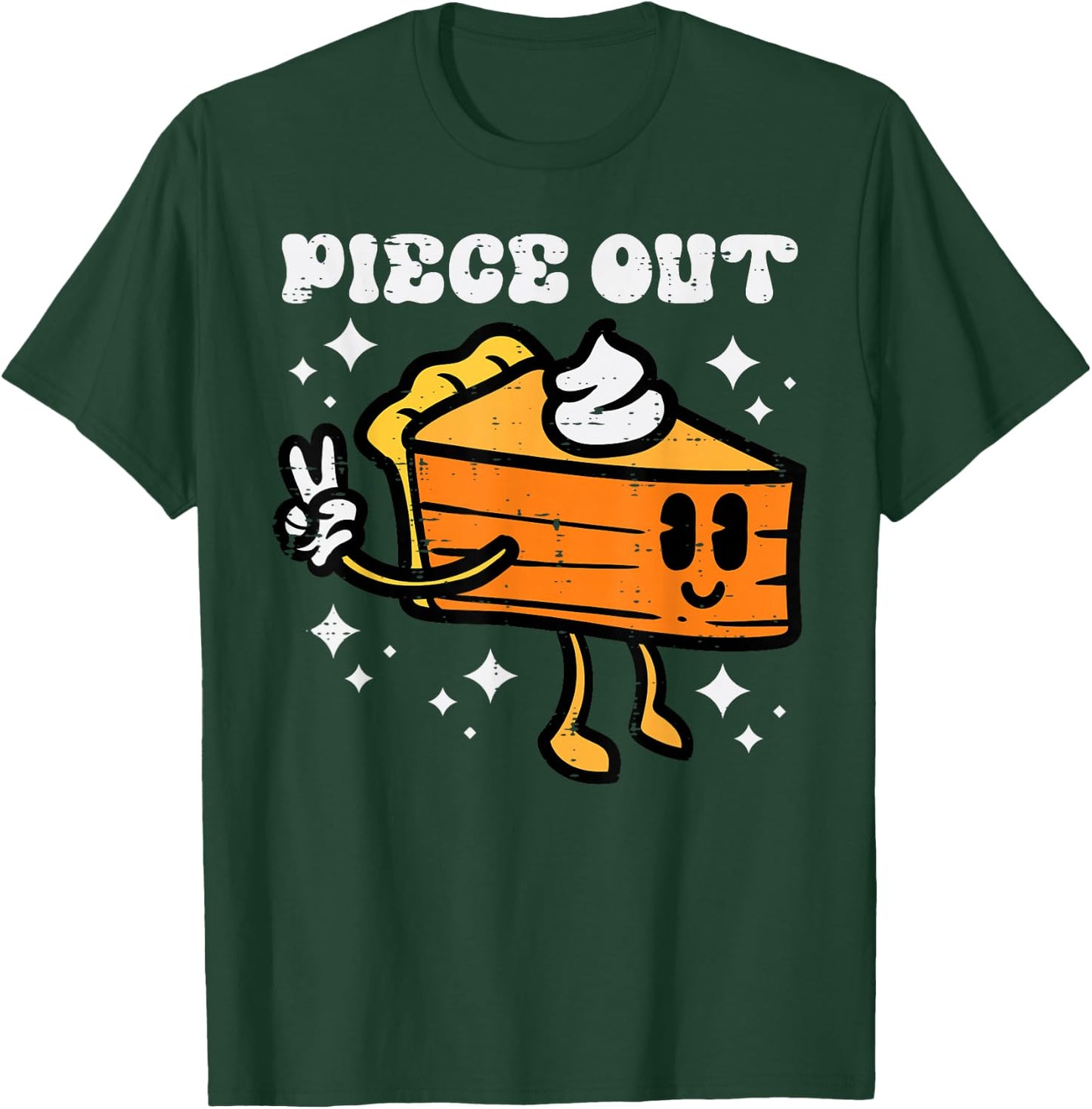 Piece Out Pumpkin Pie Funny Retro Thanksgiving Men Women Kid T-Shirt - T-Shirt | Forest