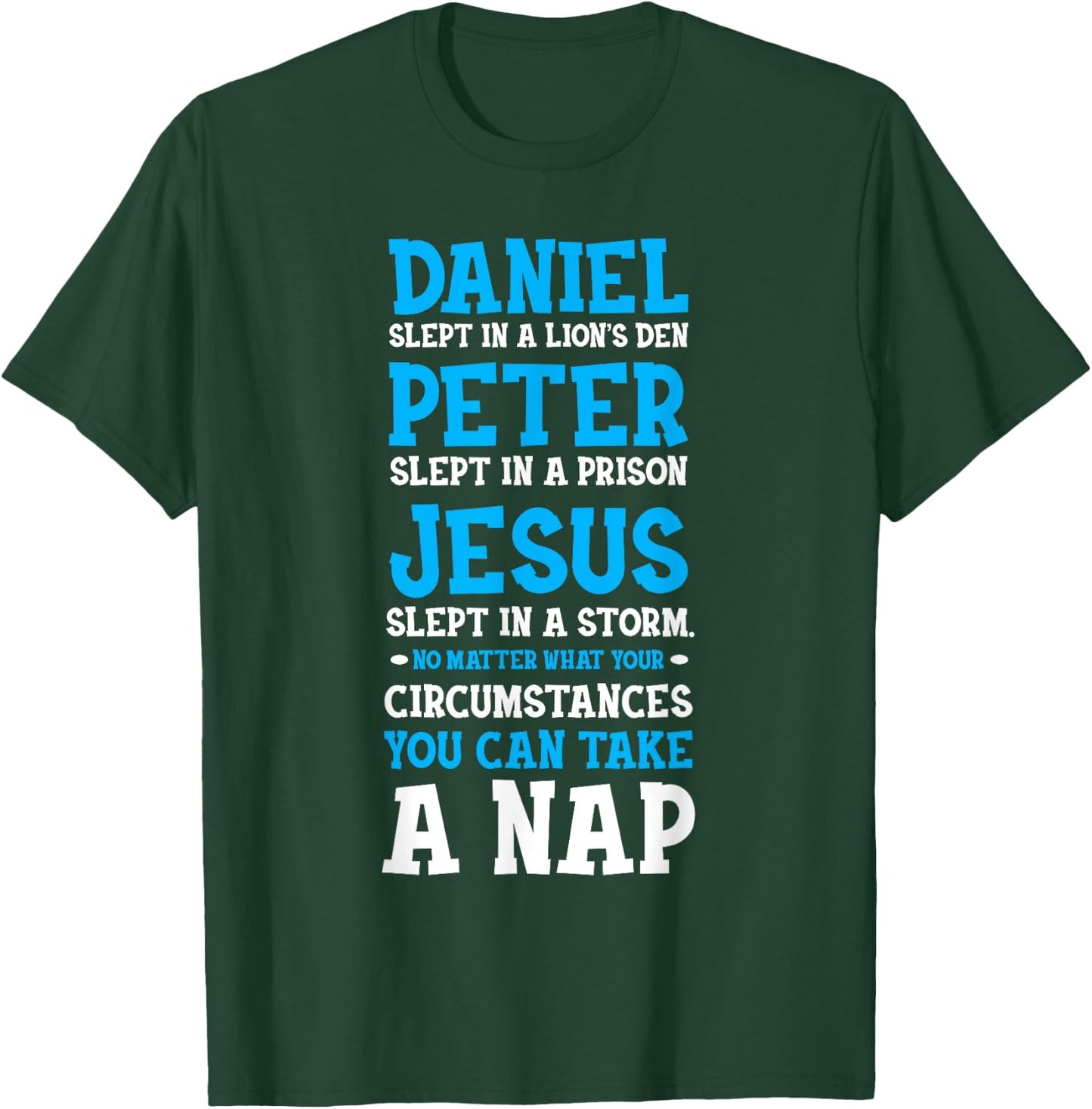 Funny Nap Lovers Sleeping Jesus Napping Gift Christian Humor T-Shirt - T-Shirt | Forest