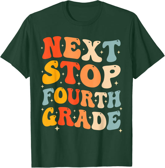 Next Stop Fourth Grade Groovy 3rd Grade Graduation 2026 Kids T-Shirt - T-Shirt | Forest