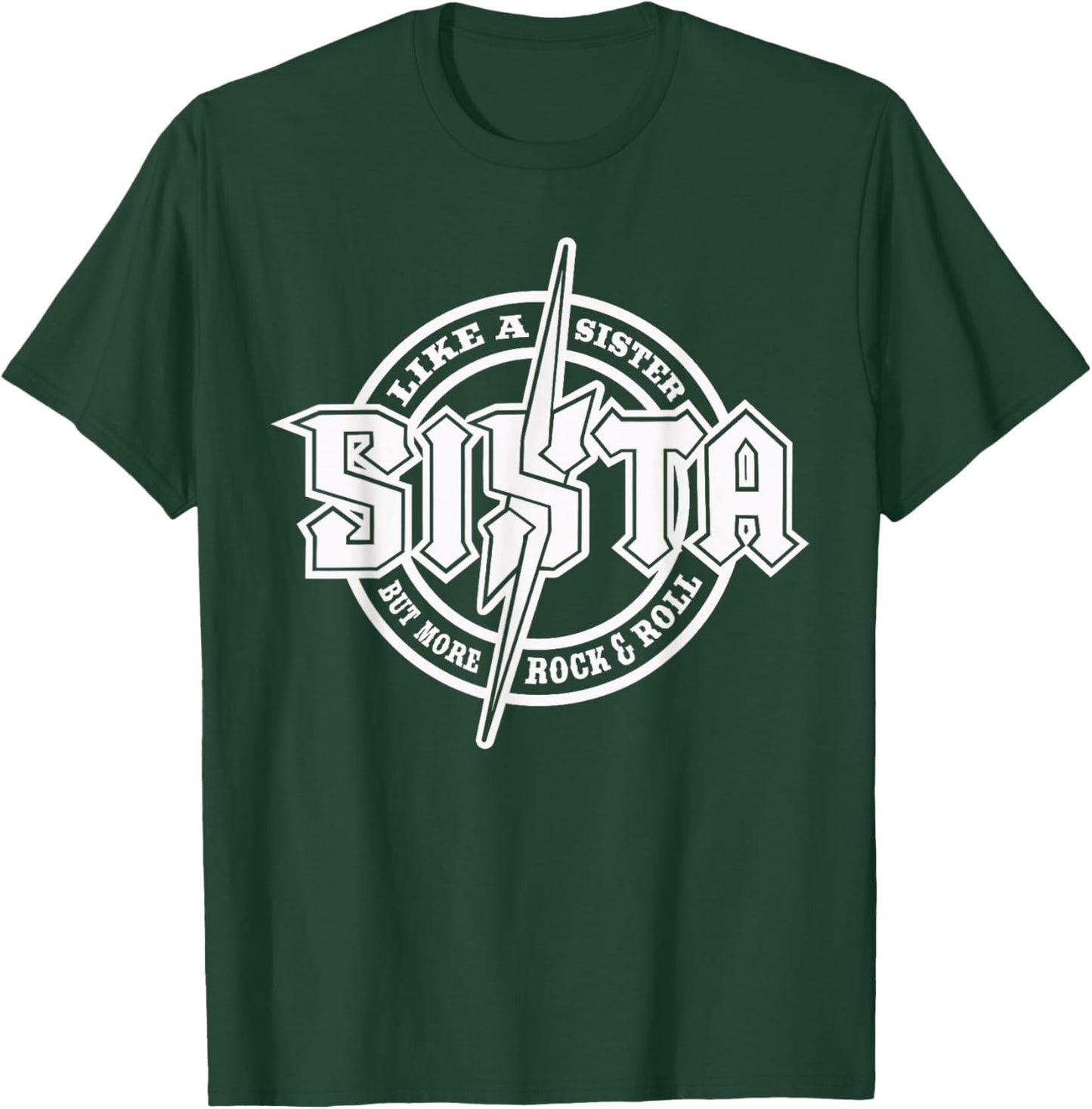 Hard Rock Sister - Sister Lightning Bolt T-Shirt - T-Shirt | Forest