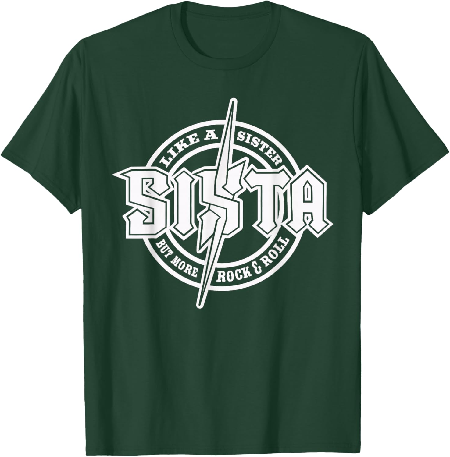 Hard Rock Sister - Sister Lightning Bolt T-Shirt - T-Shirt | Forest