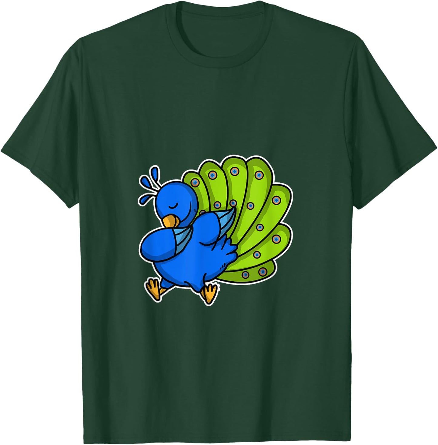 Funny Dabbing Peacock Gift Colourful Bird Dab Dance T-Shirt - T-Shirt | Forest