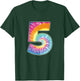 Number 5 Team Event Shirt or Age 5 Birthday Tie Dye Gift T-Shirt - T-Shirt | Forest
