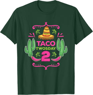 Taco Twosday 2nd Birthday Gift Kids Boy Girl T-Shirt - T-Shirt | Forest