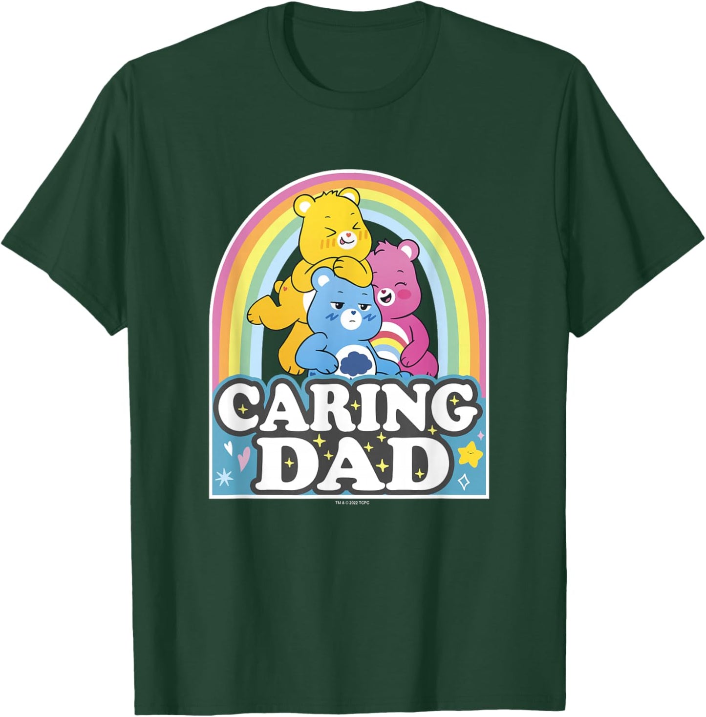 Care Bears Caring Dad Retro Rainbow Grumpy Group Shot T-Shirt - T-Shirt | Forest